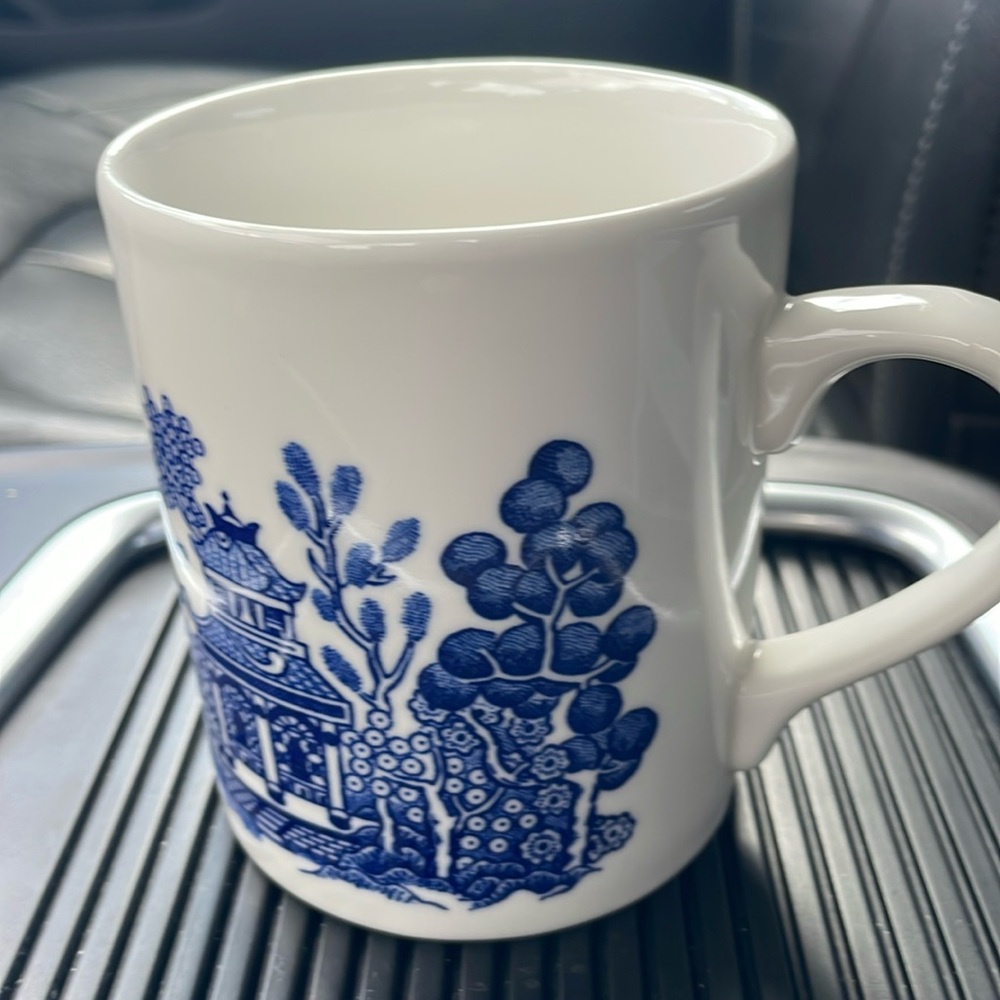 Blue and white mug Made in England.